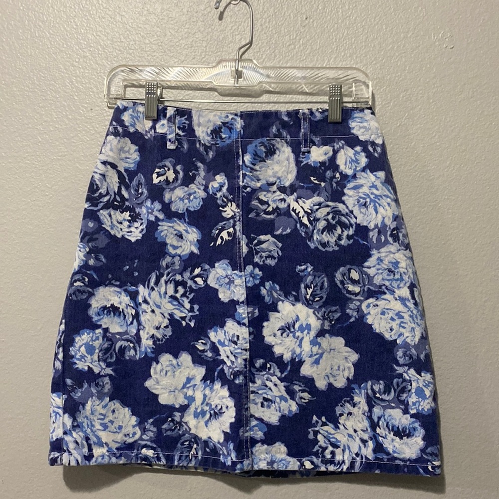Floral printed denim skirt Vintage BONGO